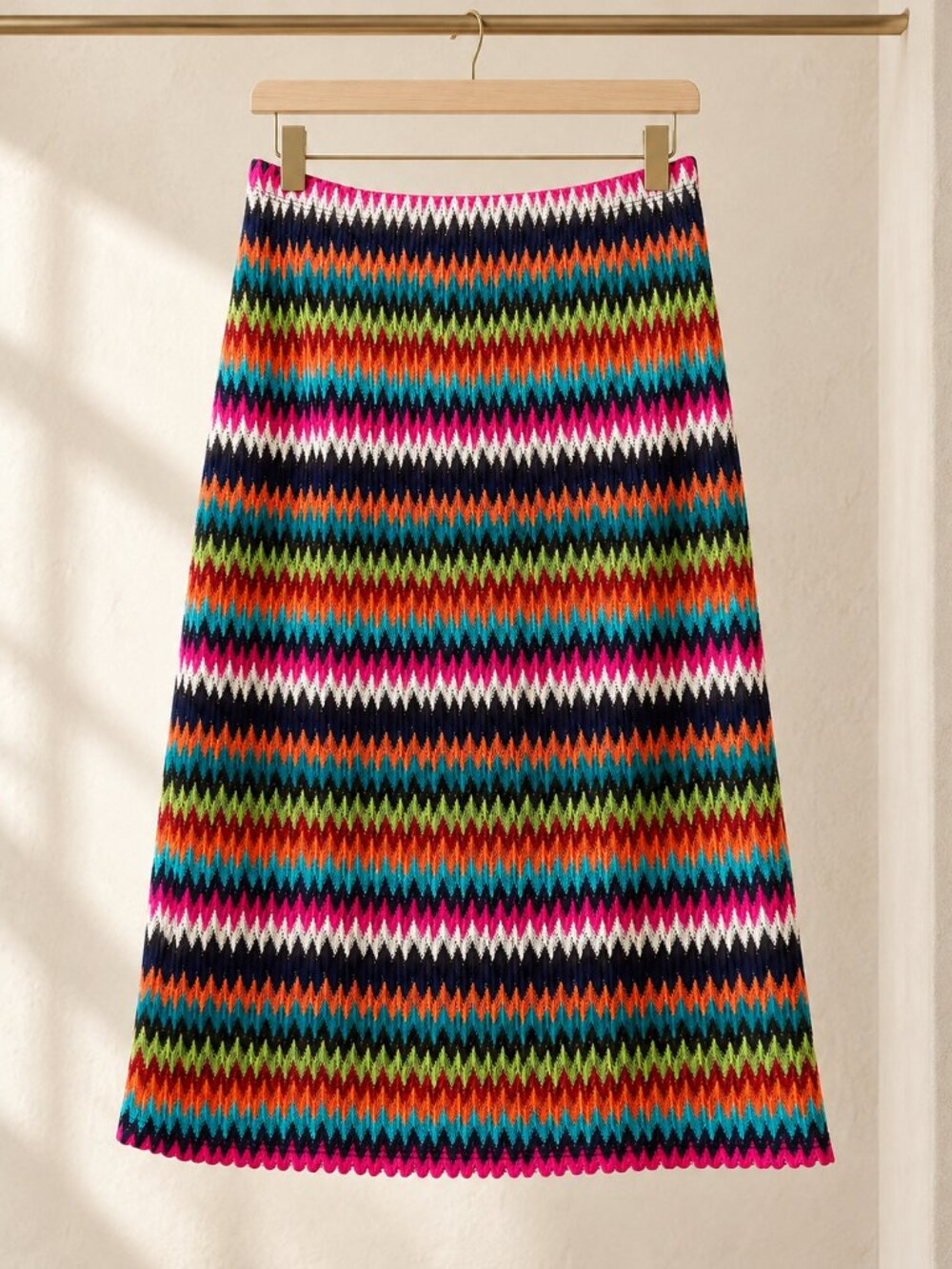 Violet B, A-Line Skirt, Chevron Missoni-esque print, Indie Sleaze, Size Large